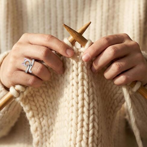 SULIKJHUI 6 Pcs Yarn Tension Ring for Crocheting, Crochet Finger Yarn Holder for Knitting & Crochet, Ideal Gift for Crafters (Zinc Alloy, Geometric Cat Design, Gold/Silver/Black) in Saudi Arabia