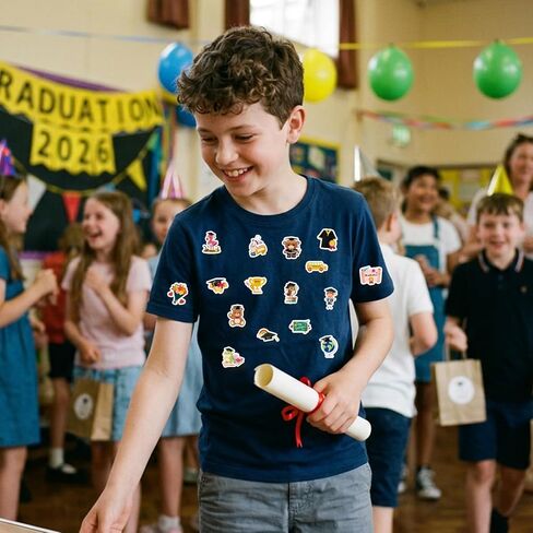 1000 Pcs Preschool Kindergarten Graduation Stickers in 2 Rolls, Waterproof Vinyl Grad Decals for Kids, Cute School 2026 Stickers for Water Bottles Card Envelope Gifts in Saudi Arabia
