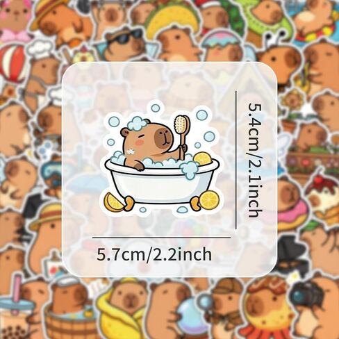 50PCS Capybara Stickers, Kawaii Stickers for Water Bottle, Laptop, Guitar, Suitcase, Cute Animal Decals for Girls Boys Classroom Prizes in Saudi Arabia