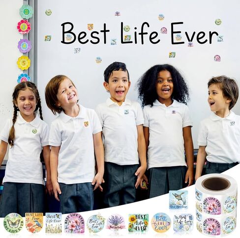 1000 قطعة من ملصقات Crtiin Best Life Ever، 2 رول ملهمة بإيمان إيجابي مقاوم للماء لشهود يهوه لمعمودية المياه، وأحداث الكنيسة، ودراسة الكتاب المقدس، ومشاركة الهدايا، 10 تصميمات in Kuwait