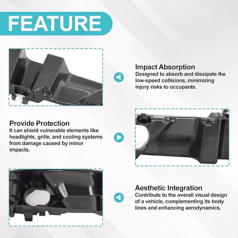 Front Bumper Cover Bracket Compatible with Hyundai Kona 2018-2021 Front Bumper Side Retainer Brackets Set Left Driver and Right Passenger Side 86513J9000 in Saudi Arabia