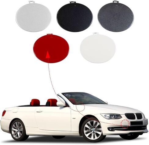 غطاء خطاف سحب المصد الأمامي للسيارة BMW 3 Series 2door 318d 320i 328ix 330d 335ix 2010 2011 2012 2013 غطاء مقطورة سحب غطاء العين E92LCI Coupe E93LCI 51117256104 (الياقوت الأسود) in Kuwait