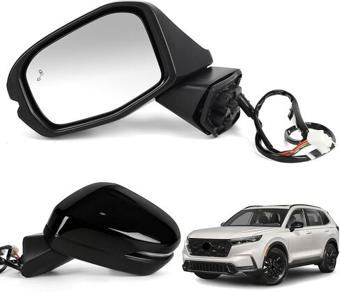 Left Driver Side Door Mirror Assembly Replace for 2023-2027 Honda CRV, with Power Glass Adjustment, Heated Mirror Glass, Turn Signal, Blind Spot Detection, 8 Pins in Kuwait