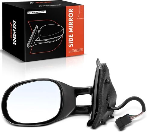 A-Premium Driver Side Power Door Mirror - Compatible with Chrysler Cirrus 1995-2000 & Dodge Stratus 1995-2000 & Plymouth Breeze 1996-2000 - Heated Manual Folding Black Outside Rear View Mirror in Kuwait