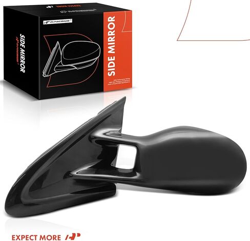 A-Premium Driver Side Power Door Mirror - Compatible with Chrysler Cirrus 1995-2000 & Dodge Stratus 1995-2000 & Plymouth Breeze 1996-2000 - Heated Manual Folding Black Outside Rear View Mirror in Kuwait