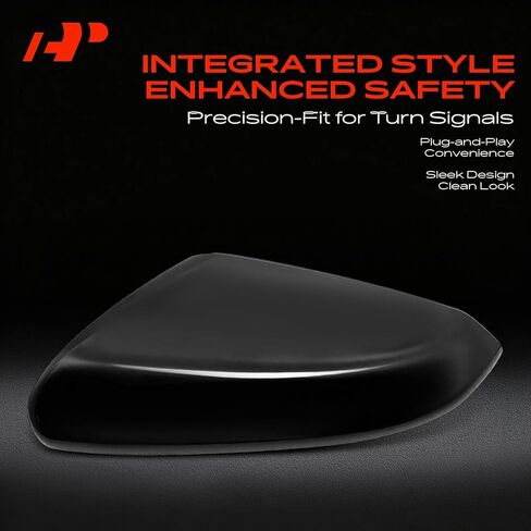 A-Premium Passenger Side Rearview Mirror Cover Cap - Compatible with Honda Civic 2016 2017 2018 2019 2020 - Smooth Black in Kuwait