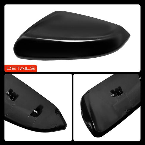 A-Premium Passenger Side Rearview Mirror Cover Cap - Compatible with Honda Civic 2016 2017 2018 2019 2020 - Smooth Black in Kuwait