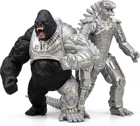 JAYKENIXO Monster Action Figures Set, Cyborg Gorilla & Mecha Dinosaur Toy Set, Detailed Collectible Creatures, Gift for Kids & Collectors, 7–8 Inch Figures in Saudi Arabia