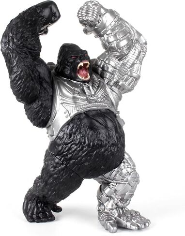 JAYKENIXO Monster Action Figures Set, Cyborg Gorilla & Mecha Dinosaur Toy Set, Detailed Collectible Creatures, Gift for Kids & Collectors, 7–8 Inch Figures in Saudi Arabia