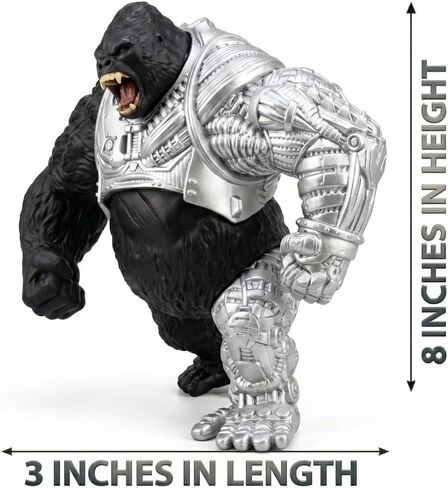 JAYKENIXO Monster Action Figures Set, Cyborg Gorilla & Mecha Dinosaur Toy Set, Detailed Collectible Creatures, Gift for Kids & Collectors, 7–8 Inch Figures in Saudi Arabia