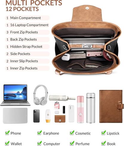 SYTRAH Laptop Bag for Women Small Backpack Purse in Saudi Arabia