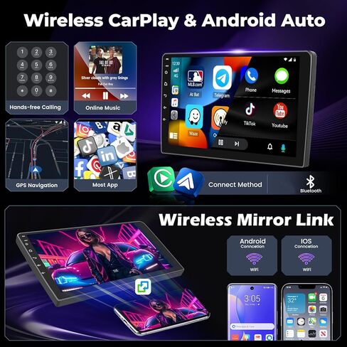 [2+64G] Hikity Android 13 Car Stereo for 2007-2016 Toyota Scion xB Radio with Wireless Carplay Android Auto Mirror Link, 9 Inch Touchscreen GPS WiFi Bluetooth FM RDS MIC Backup Camera SWC in Saudi Arabia