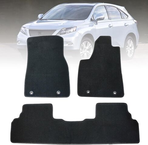 FZJDSD Black 3Pcs Front & Rear Floor Mats Carpet Velour Replacement Compatible with Lexus RX350 RX450h 2010 2011 2012 2013 2014 2015 in Kuwait