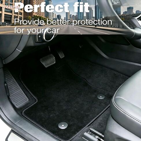 FZJDSD Black 4Pcs Front & Rear Floor Mats Carpet Velour Replacement Compatible with Honda Accord 2003 2004 2005 2006 2007 in Kuwait