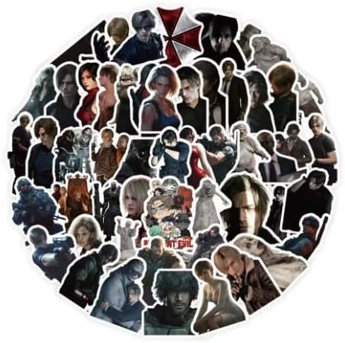 ResidentEvil Sticker Pack 120pcs Horror Game Vinyl Decals Featuring RE Requiem Characters Including Leon S. Kennedy for Laptop Water Bottle Phone Skateboard in Kuwait
