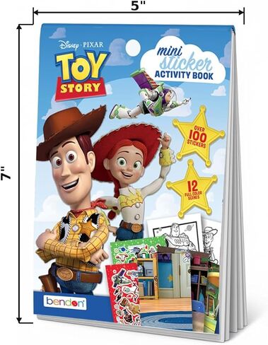 لوحة ملصقات قصة لعبة | كتاب تلوين | كتيب أنشطة الملصقات الصغيرة Buzz Lightyear | وودي | هدايا حفلات ديزني | 100+ ملصقات | 5 × 7 | مرخص رسميًا in Kuwait