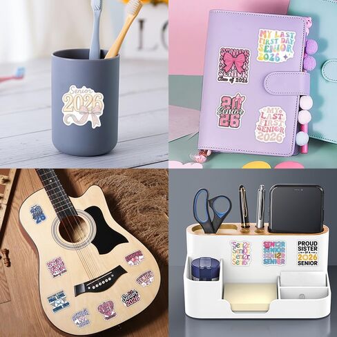 50Pcs Senior 2026 Stickers, Preppy 2026 Coquette Bows 2026 Stickers, Cute Girly High School Sticker for Student 2026 Senior Sticker Graduation Class of 2026 Gifts in Kuwait