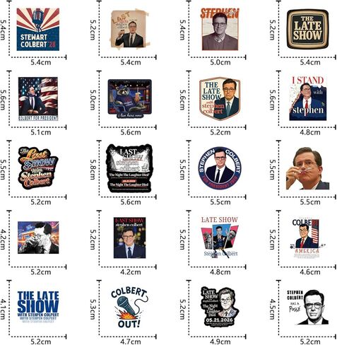 60Pcs The Last Show Stephen Colbert Stickers Funny Humor Late-Night Comedy Sticker Pack Waterproof Vinyl for Scrapbook Journaling Water Bottle Laptop Luggage Phone in Kuwait