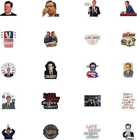 60Pcs The Last Show Stephen Colbert Stickers Funny Humor Late-Night Comedy Sticker Pack Waterproof Vinyl for Scrapbook Journaling Water Bottle Laptop Luggage Phone in Kuwait