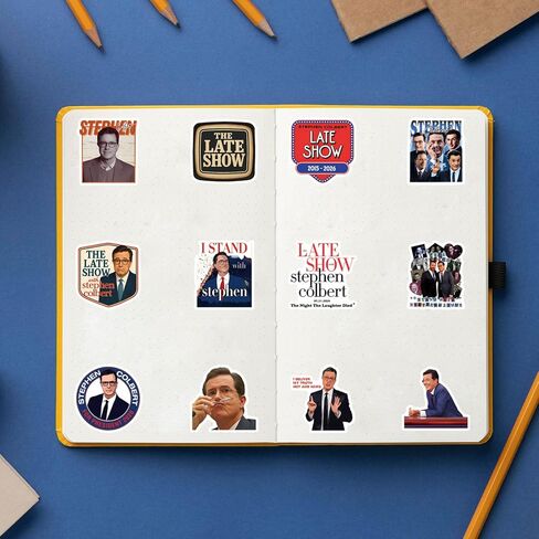 60Pcs The Last Show Stephen Colbert Stickers Funny Humor Late-Night Comedy Sticker Pack Waterproof Vinyl for Scrapbook Journaling Water Bottle Laptop Luggage Phone in Kuwait