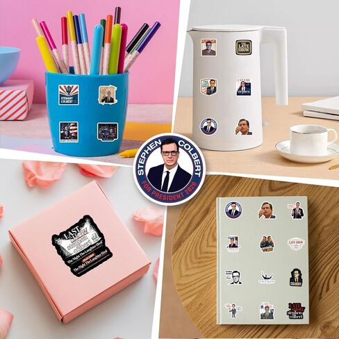 60Pcs The Last Show Stephen Colbert Stickers Funny Humor Late-Night Comedy Sticker Pack Waterproof Vinyl for Scrapbook Journaling Water Bottle Laptop Luggage Phone in Kuwait