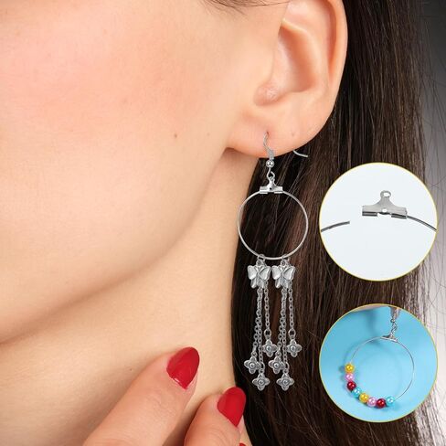 200Pcs Earring Hoops for Jewelry Making, Silver Gold Earring Making Hoop Kit for DIY Craft (Teardrop and Round) in Kuwait