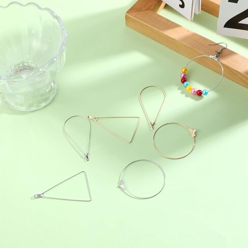 200Pcs Earring Hoops for Jewelry Making, Silver Gold Earring Making Hoop Kit for DIY Craft (Teardrop and Round) in Kuwait
