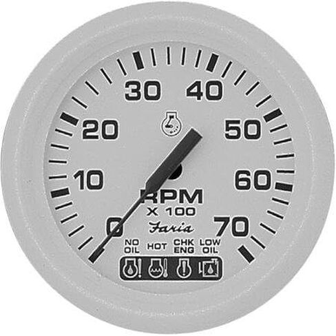 Faria Beede Instruments Faria 33150 مقياس سرعة الدوران مع مؤشر فحص النظام - أبيض، 4 بوصة in Kuwait