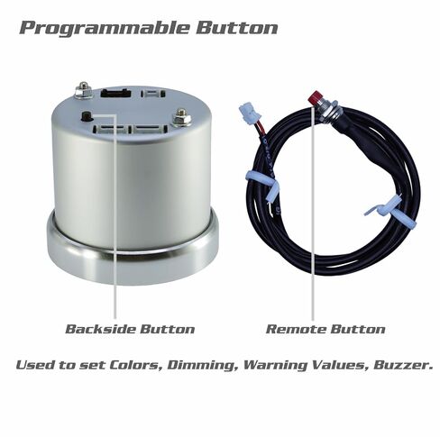Bezel Fuel Pressure Gauge Kit 0-100Psi White Indash Brushless Series 2-1/16'' (52mm) for car - 10 Colors - 5 Levels Brightness - Clear Lens - Ceramic chip 1/8BSPT Sensor - 270° Sweep - JDM - USDM in Saudi Arabia