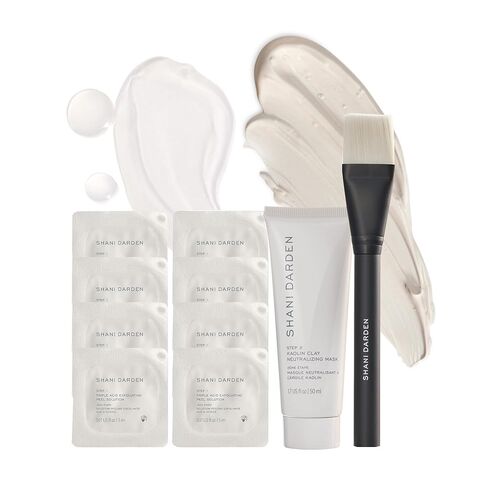 SHANI DARDEN SKIN CARE Triple Acid Peel, 2-Step Exfoliating Face Peel with Mandelic, Lactic & Glycolic Acids, Kaolin Clay Neutralizing Mask & Brush, Helps Improve Dark Spots & Skin Texture, 1.69 fl oz in Kuwait