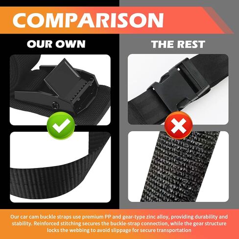 2PCS 1" x 3.3' Car Lashing Straps with Buckles,Adjustable Tie Down Straps Hold up to 440lbs,Heavy Duty Cam Buckle Tie Down Strap Car Accessories for Cargo Trucks Kayaks in Saudi Arabia