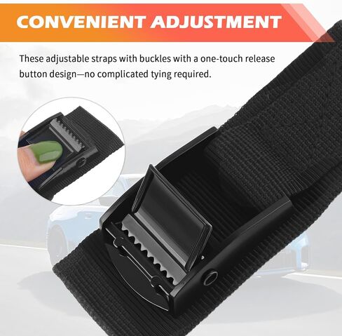 2PCS 1" x 3.3' Car Lashing Straps with Buckles,Adjustable Tie Down Straps Hold up to 440lbs,Heavy Duty Cam Buckle Tie Down Strap Car Accessories for Cargo Trucks Kayaks in Saudi Arabia