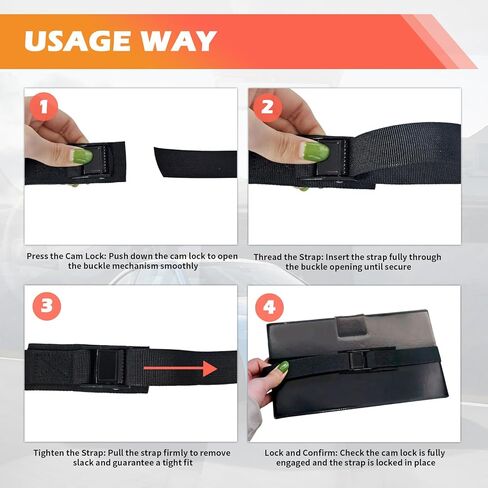 2PCS 1" x 3.3' Car Lashing Straps with Buckles,Adjustable Tie Down Straps Hold up to 440lbs,Heavy Duty Cam Buckle Tie Down Strap Car Accessories for Cargo Trucks Kayaks in Saudi Arabia