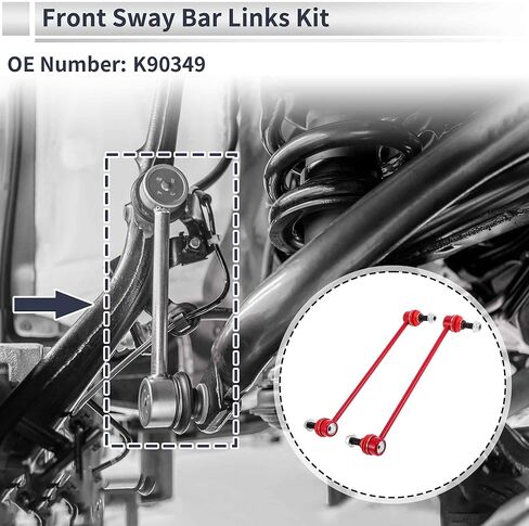 Front Stabilizer Link without Bushings for ACURA MDX 2001-2005 for CHEVROLET EQUINOX 2018-2024 Front Sway Bar Link No.K90349 Red Iron Rubber 2 Pcs in Kuwait
