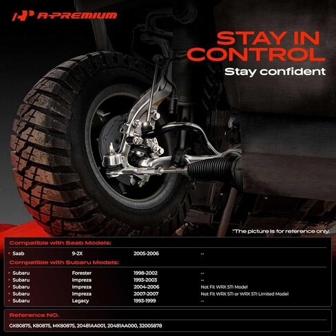 A-Premium 2 × وصلات شريط التثبيت الخلفية، متوافقة مع Subaru Forester 1998-2002، Impreza 1993-2007، Legacy 1993-1999 & Saab 9-2X 2005-2006 in Kuwait