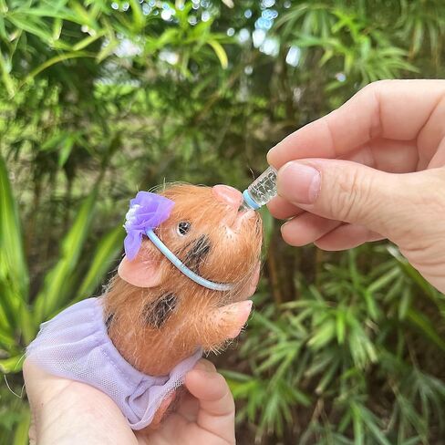 OtardDolls Lifelike Reborn Pig Dolls, 5 Inch Full Silicone Pig Reborn Pig Dolls Mini Silicone Animals Realistic Cute Newborn Baby Pig Dolls with Toy Accessories in Saudi Arabia
