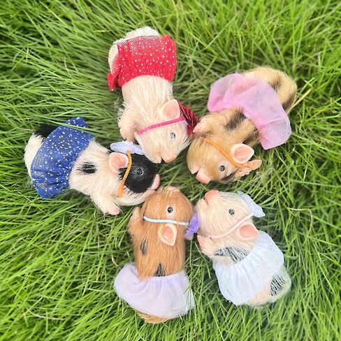 OtardDolls Lifelike Reborn Pig Dolls, 5 Inch Full Silicone Pig Reborn Pig Dolls Mini Silicone Animals Realistic Cute Newborn Baby Pig Dolls with Toy Accessories in Saudi Arabia