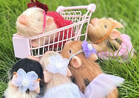 OtardDolls Lifelike Reborn Pig Dolls, 5 Inch Full Silicone Pig Reborn Pig Dolls Mini Silicone Animals Realistic Cute Newborn Baby Pig Dolls with Toy Accessories in Saudi Arabia
