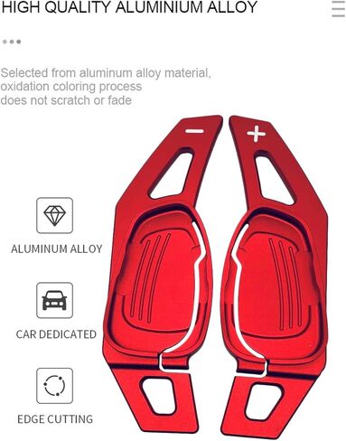 Paddle Shifter Extensions for For Audi A5 RS7 S6 S8 SQ5 RS3 S3 S5 RS6 Metal Steering Wheel Paddle Shifter Trim Cover Interior Decoration Accessories-Red in Saudi Arabia