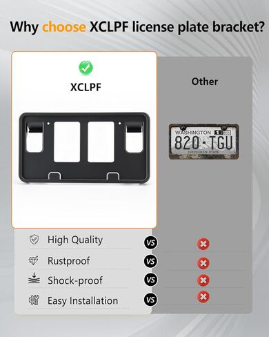 XCLPF Front License Plate Bracket Compatible with Ford F-150 2006-2008 / Lincoln Mark LT 2006-2008 Licence Plate Frame Front Bumper License Plate Holder Replace OE #6L3Z-17A385-AAA in Saudi Arabia