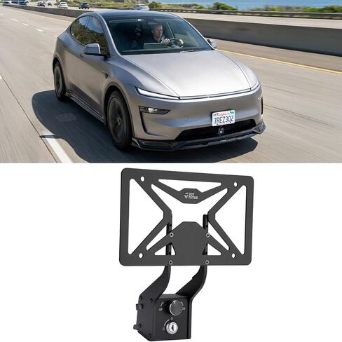 JOYTUTUS Front License Plate Holder Compatible with Model Y (2026) Premium/Juniper Lockable & Height-Adjustable Anti-Theft Bracket, No Drill Installation, Fits Original Grille in Kuwait