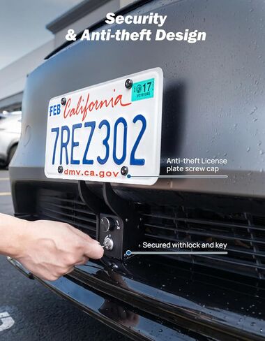 JOYTUTUS Front License Plate Holder Compatible with Model Y (2026) Premium/Juniper Lockable & Height-Adjustable Anti-Theft Bracket, No Drill Installation, Fits Original Grille in Kuwait