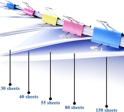 OWLKELA 100 Pcs Colored Binder Clips, Paper Clamps, Paper Binder Clip, Assorted Sizes, Metal Colorful Binder Clips, Ideal for Office, Home and School Supplies in Saudi Arabia