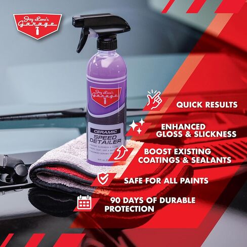 Jay Leno’s Garage Ceramic Speed Detailer Spray Quick Car Detailer for Cars Trucks Motorcycles and Watercraft Enhances Gloss Slickness Hydrophobic Protection Boosts Ceramic Coatings (16 OZ) in Saudi Arabia