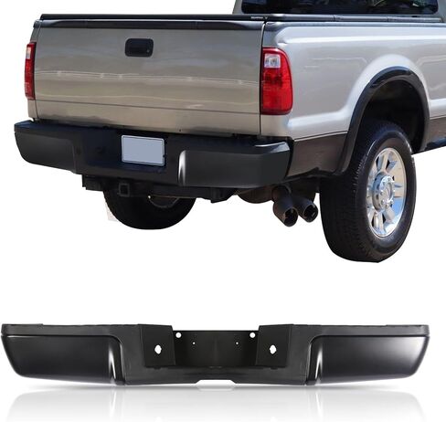 Rear Bumper Fits for 2008-2016 Ford F250 F350 F450 Super Duty without Parking Sensor Holes, Back Bumper Assembly Replacement Steel Black FO1103149 in Kuwait