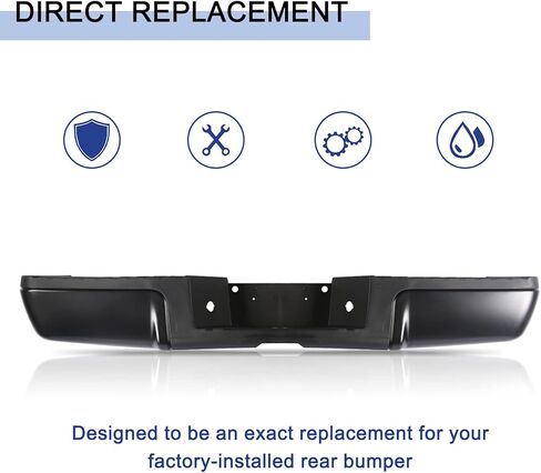 Rear Bumper Fits for 2008-2016 Ford F250 F350 F450 Super Duty without Parking Sensor Holes, Back Bumper Assembly Replacement Steel Black FO1103149 in Kuwait