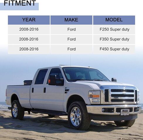 Rear Bumper Fits for 2008-2016 Ford F250 F350 F450 Super Duty without Parking Sensor Holes, Back Bumper Assembly Replacement Steel Black FO1103149 in Kuwait