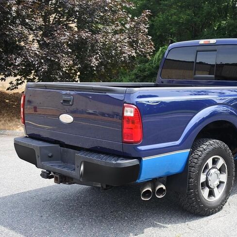 Rear Bumper Fits for 2008-2016 Ford F250 F350 F450 Super Duty without Parking Sensor Holes, Back Bumper Assembly Replacement Steel Black FO1103149 in Kuwait