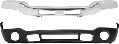 ALMULOO Front Bumper Face Bar+Lower Valance+Brackets 3-Part Split Design Compatible with 2003-2007 GMC Sierra 1500/2500/3500(Incl. HD & HD Classic) Replace 12335963 15098990 GM1000684 GM1002418 in Kuwait