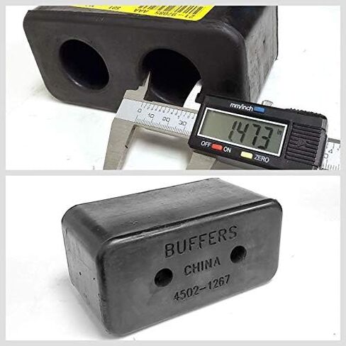 2X Molded Rubber Bumper Dock Buffer 6" x 2-7/8" x 3-1/4" for Chassis/Trailers/Truck/Flatbed/Reefer with Steel Washer (4502-1267) in Kuwait